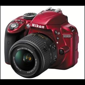 Nikon D3300 DSLR Camera with 18-55mm Lens (Red)